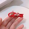 Estilo chinês Ano Novo bordado vermelho hairpin bonito menina lado quebrado cabelo franja clip Ano Novo festivo hairpin cocar
