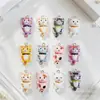 Gran oferta de simulación de gato, crema de pegamento, accesorios de resina para bricolaje, lindo gatito de dibujos animados, colgante de animal, accesorios de joyería