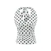 Top Curto Malha Justa Costas Nuas Decote V Gola Halter Estampa de Bolinhas Sexy para Mulheres Verão 2026 Novo