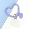 Nuevo Llavero de Pulsera Redonda de Silicona con Forma de Corazón Correa de Muñeca Portátil Anti-Caída y Anti-Pérdida para Teléfono Móvil