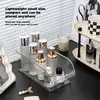 Caja de almacenamiento transparente multiusos, organizador de escritorio para cosméticos, caja de almacenamiento de gran capacidad, estante de almacenamiento simple, caja organizadora