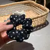 Scrunchie de algodão para bebê estilo japonês, feminino, de bolinhas, trançado, elástico de cabelo vintage, acessório de cabelo de rede, scrunchie