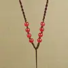 Corda para Pingente de Ágata Vermelha, Corda para Pendurar Pingente de Jade, Cordão de Colar com Pingente de Joia de Jade Fino Tecido à Mão para Homens e Mulheres