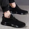 Otoño 2026 Nuevo Elástico Flyknit Transpirable Malla Negra Zapatos Casuales Suela Suave Ligeros Cómodos Tenis F99