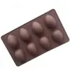 Molde de Silicone para Bolo, Pudim, Geleia, Sobremesa, Sabonete, Ferramentas de Confeitaria, com 8 Ovos de Páscoa de Chocolate