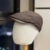 Chapéu Estilo Novo 2026 Boné de Beisebol Masculino de Algodão e Linho Boina Listrada Retrô Boné Casual Feminino Chapéu de Pintor Respirável
