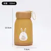 Copo de Vidro Fofo Kawaii de Coelho Portátil de Mão para Uso Externo Copo de Água de Parede Dupla Resistente a Altas Temperaturas Copo de Água para Estudante Copo de Presente Publicitário