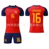 26 Uniforme de Fútbol Copa del Mundo España Local Niños 19 Camiseta Yamal Número 16 Rodri Transfronterizo