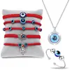 Pulsera Roja Ajustable de Origen Transfronterizo Ojo Azul Mano de Fátima Mano Hamza Pulsera de Amistad Turca
