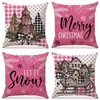 Comercio Exterior Transfronterizo Más Vendidos Fundas de Almohada Navideñas Personalizadas para Sofá de Sala de Estar, Cojines Decorativos Festivos para Dormitorio, Almohadas y Fundas de Almohada