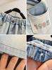 8028 Pantalones Cortos de Mezclilla para Niños 2026 Verano Nuevos Estilo Coreano Casual de Longitud Media para Niños Pantalones de Verano Modernos para Bebés
