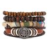 Pulsera de cuero tejida a mano para hombre, joyería transfronteriza de Europa y Estados Unidos, sencilla, para damas, pulsera barata al por mayor