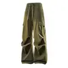 Calça de Trabalho de Verão com Sensação de Gelo Transfronteiriça para Homens, Casual com Múltiplos Bolsos, Tamanho Grande, Estilo Americano, Corte Reto Solto, Calça de Caminhada Estilo Montanha para Exterior