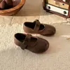 Ins Zapatos pequeños de cuero estilo británico 2026 Nueva Temporada Primavera y Otoño Versión Coreana Zapatos de Princesa de Boca Baja para Niñas Suela Suave Zapatos Casuales Individuales