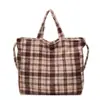 Bolso Tote de Gran Capacidad para Viajes Diarios 2026, Bolso de Hombro Popular a Cuadros, Bolso Cruzado Versátil y Moderno para Estudiantes
