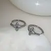 Aretes de Metal con Forma de Flor Completamente Diamantados Inspirados en el Diseño para Mujer, Lujo Ligero, Personalidad Única, Tendencia de Moda Exquisita, Pendientes y Accesorios para Orejas Versátiles