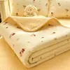 Capa de Cama Acolchoada de Veludo de Gaze Amassada para Mãe e Bebê, Dupla Face, Três Camadas, Espessada, para Todas as Estações, Antiderrapante, Lençol