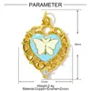 Collar con Colgante de Mariposa Corazón Hueco Goteo de Aceite Transfronterizo Zircón de Cobre Pendientes de Ojo de Diablo Pulsera Accesorios de Joyería para Mujer