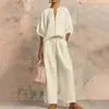 Ropa de mujer transfronteriza europea y americana 2026, nuevo conjunto de moda casual de otoño, conjunto de pantalones rectos de color liso holgados con cremallera