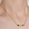 Minimalista Bonito MINI Smiley Titanium Colar de Aço Bonito Nicho Design INS Estilo Colorido Smiley Clavícula Cadeia Tendência