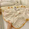 Manta de gasa de doble capa 100% algodón, manta tipo toalla, colcha, manta con forma de frijol, manta para bebé, manta para aire acondicionado, manta para siesta en la oficina