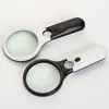 Con lupa de mano 3x 45x LED óptico lectura para ancianos joyería plástico portátil 6902AB al por mayor