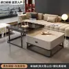 Mesa de Centro de Luxo Leve para Sala de Estar, Estilo Moderno Minimalista para Apartamentos Pequenos, Novo Modelo 2026, Mesa de Centro Quadrada Tendência em Vidro Ardósia