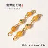 Acessórios de Cobre Banhados a Ouro, Contas de Pulseira Estilo Antigo, DIY Feito à Mão com Incrustação de Ágata Vermelha do Sul e Coleção de Cera de Abelha