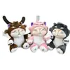 Llavero Divertido de Gato Lucifer Colgante de Peluche Creativo Gatito Bizco Adorno Colgante para Bolso Muñeco para Agarrar