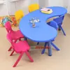 Mesa de Hierro con Pie de Luna Mesa y Silla Infantil para Jardín de Infancia. Mesa y Silla de Plástico. Mesa de Estudio Mesa de Juguetes para Niños Mesa Curva