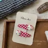 Nuevo Pasador de Pelo de Tela a Cuadros Estilo Coreano con Conejito de Dibujos Animados, Dulce Pasador Lateral a Juego para Niños, Pinza para Flequillo, Accesorio para el Cabello para Niñas