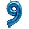 Globo digital de papel de aluminio azul caliente original de 16 pulgadas del 0 al 9 suministros de decoración para fiesta de cumpleaños de bebé diseño de película de aluminio