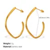 Pendientes Europeos y Americanos de Moda Transfronteriza Brillantes Lisos Curvos Estilo Sencillo para el Trabajo Textura Brillante Tridimensional Pendientes Diarios