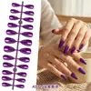 Manicura de Color Sólido Largo Uñas Portátiles Manicura de Gama Alta Uñas Postizas Forma de Almendra Brillantes Uñas Removibles Producto Terminado
