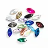 Strass Pontiagudo Fundo Plano Olho de Cavalo Cristalizados Prateados Genuínos Transfronteiriços Adesivos de Cristal Acessórios para Joias DIY Capa de Celular Arte de Unhas Strass de Vidro