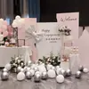 Decoración de Compromiso Rosa de Alta Gama de Nicho 2026 Paquete de Escena de Pared de Fondo Accesorios para Ceremonia Tablero KT