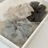 2026 nuevo scrunchie de gasa de nube con pedrería de estrella para mujer, liga para el cabello a rayas de alta gama, elegante accesorio para el cabello