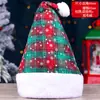 Chapéu de Natal Novo Transfronteiriço Papai Noel Listrado Xadrez Adorno para Cabeça Crianças do Jardim de Infância Chapéu de Floco de Neve Decoração