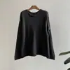 Suéter de Punto para Mujer Beishan Paulownia Estilo Perezoso Borde Enrollado Cuello Redondo Otoño Holgado Suave Pegajoso Hombro Caído Manga Larga P2672