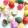 Accesorios de resina para bricolaje, fruta tridimensional, durian, fresa, crema, pegamento, caja de papelería, llavero decorativo, material colgante