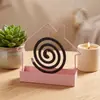 Porta incienso repelente de mosquitos de hierro estilo nórdico para escritorio, engrosado, anti-rotura, ignífugo, con bandeja a prueba de cenizas para uso en verano en baños públicos y hogares