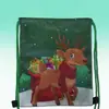 Fornecimento de Fábrica Série de Natal Bolsa com Cordão Infantil Mochila de Poliéster 210D Bolso Organizador de Desenho Animado
