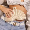 2024 Bolsa de ombro feminina europeia e americana nova bolsa crossbody em forma de concha bolsa de acrílico fashion bolsa de mão para jantar de casamento