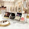 Organizador de Maquillaje Acrílico Transparente Multicapa para Escritorio Estante de Almacenamiento de Paletas de Sombras Color Maquillaje Exhibición a Prueba de Polvo