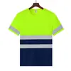 Camisa tipo Polo europea de talla grande con mangas largas y cortas, franjas reflectantes, hecha a medida para saneamiento al aire libre, construcción de carreteras y ropa de trabajo de seguridad.