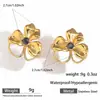 Brincos Myya de Aço Inoxidável Brincos de Coração Geométricos Plissados Brincos Femininos Joias Banhadas a Ouro 18K Venda Quente Transfronteiriça Europeia e Americana