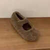 Aumento de 5cm na Altura Interna! Sapatos de Pelúcia de Batata Pequena Macios e Fofos com Lã, Sapatos Mary Jane, Sapatos Birkenstock para Mulheres, Sapatos de Algodão Quentes com Sola Grossa de Inverno