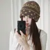 Gorro de punto jacquard con estampado de lunares y letras Melard para mujer, gorro de invierno 2026, gorro holgado estilo americano, turbante