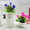 5 Grande Lírio Pequeno Quadrado Vaso Bonsai Simulação Planta Verde Vasos de Plantas Ornamentos Escritório Desktop Decoração Ornamentos de Flores