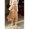 Falda plisada brillante de 7 colores con textura, romántica y fluida/Falda plisada de corte 3D, falda de verano de color liso que estiliza
